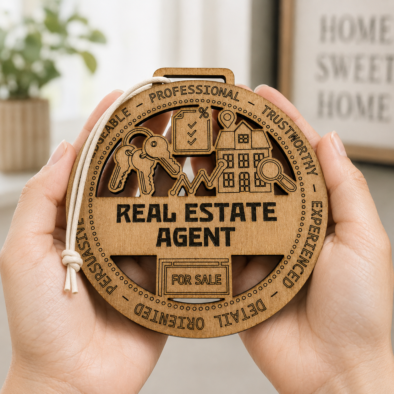 Real Estate Agent Gift Card Holder | Closing Gift | Handmade Wood