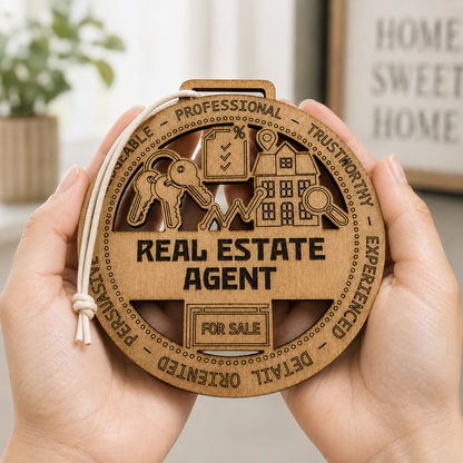 Real Estate Agent Gift Card Holder | Closing Gift | Handmade Wood