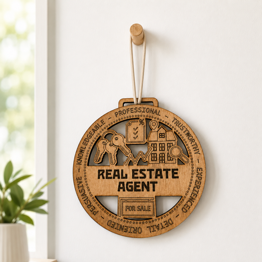 Real Estate Agent Gift Card Holder | Closing Gift | Handmade Wood