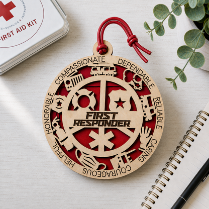 Personalized First Responder Gift Card Holder | Thank You Gift | Handmade Wood