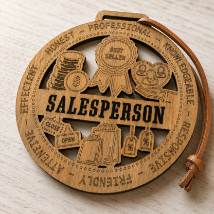 Salesperson Gift Card Holder | Sales Team Gift | Handmade Wood