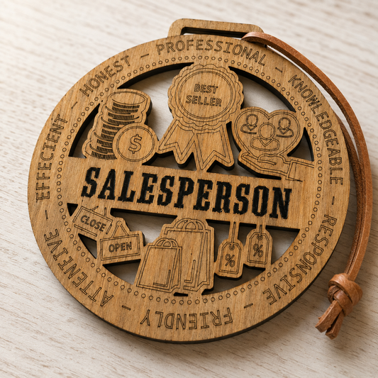 Salesperson Gift Card Holder | Sales Team Gift | Handmade Wood