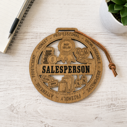 Salesperson Gift Card Holder | Sales Team Gift | Handmade Wood