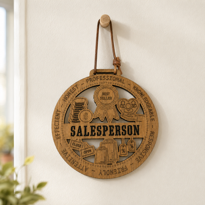 Salesperson Gift Card Holder | Sales Team Gift | Handmade Wood