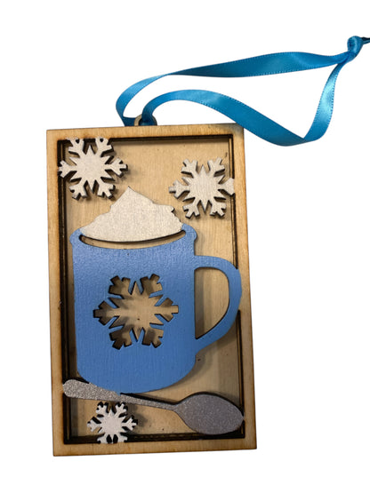 Hot Cocoa Mug Gift Card Holder – Winter Wooden Christmas Gift for Cocoa Lovers