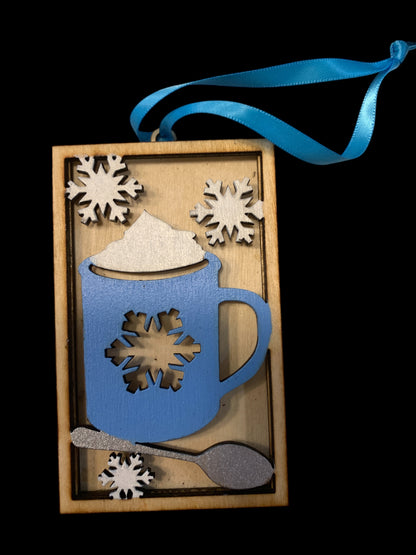 Hot Cocoa Mug Gift Card Holder – Winter Wooden Christmas Gift for Cocoa Lovers