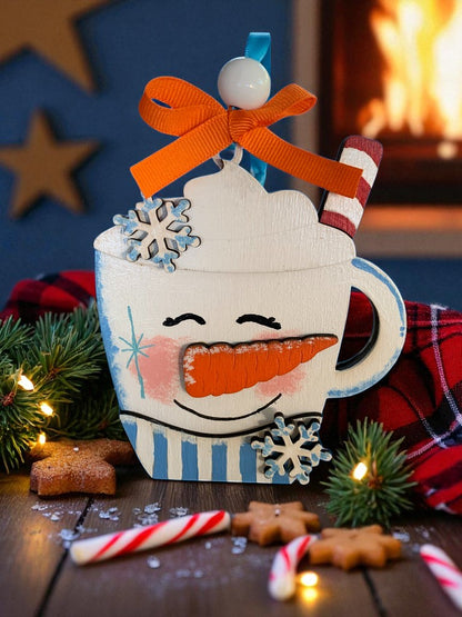 Winter Mug Gift Card Holders – Snowman & Penguin Christmas Ornaments