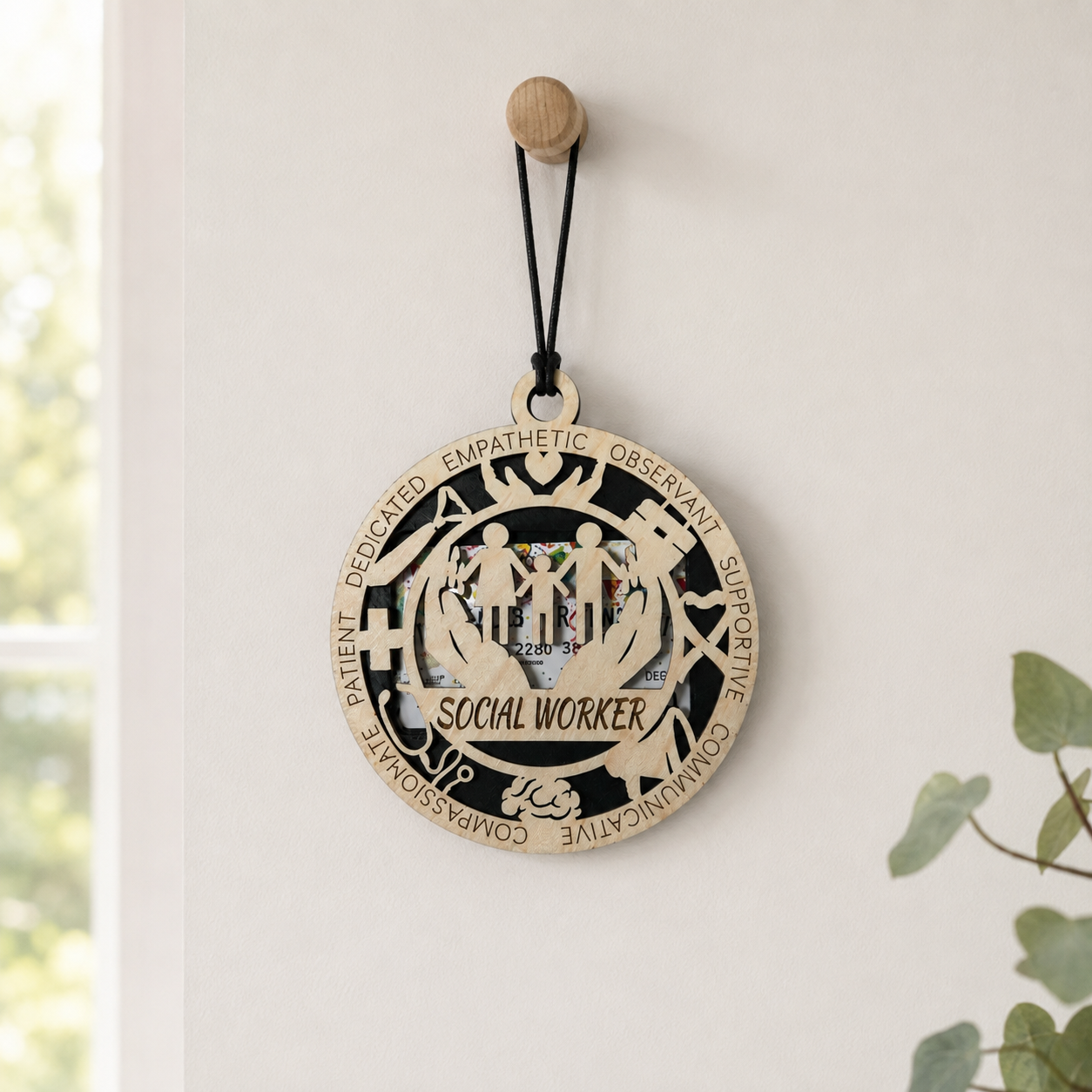 Personalized Social Worker Gift Card Holder | Appreciation Gift | Handmade Wood