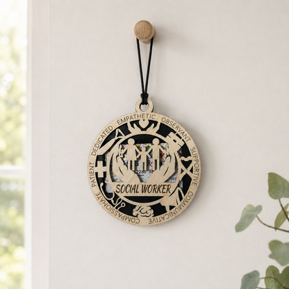 Personalized Social Worker Gift Card Holder | Appreciation Gift | Handmade Wood