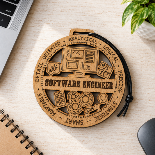 Software Engineer Gift Card Holder | Programmer Gift | Handmade Wood