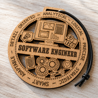 Software Engineer Gift Card Holder | Programmer Gift | Handmade Wood