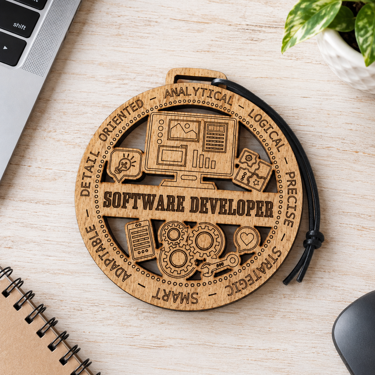 Software Developer Gift Card Holder | Programmer Gift | Handmade Wood