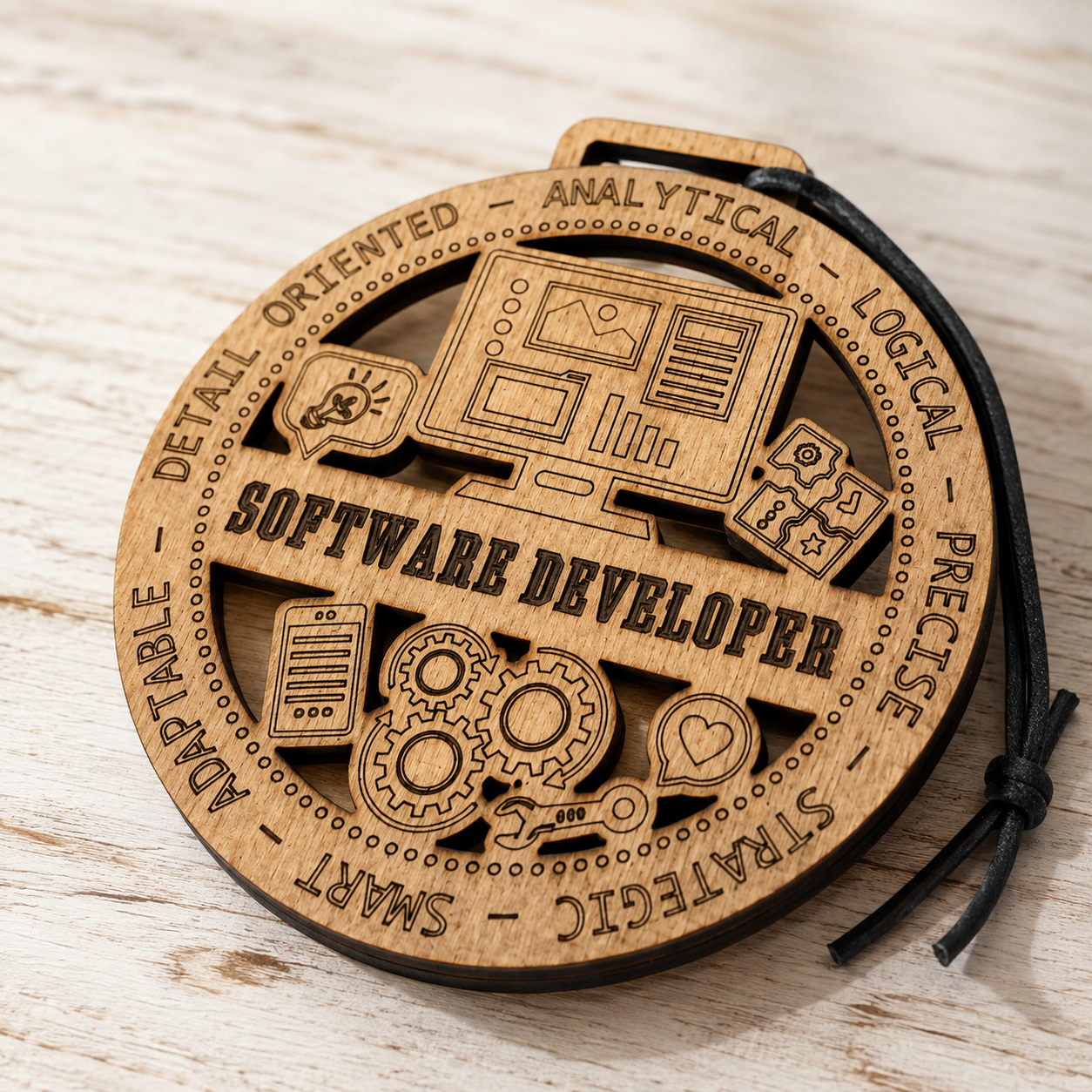 Software Developer Gift Card Holder | Programmer Gift | Handmade Wood