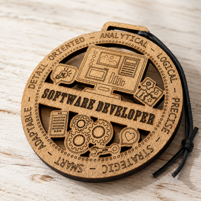 Software Developer Gift Card Holder | Programmer Gift | Handmade Wood