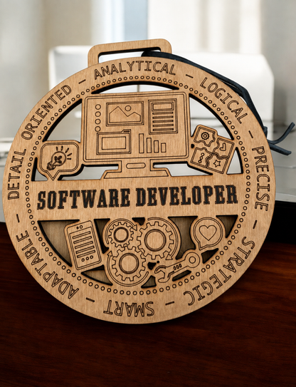 Software Developer Gift Card Holder | Programmer Gift | Handmade Wood