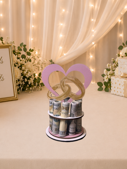 Two Rings Money Tree | Wedding Cash Gift | Handmade Wood