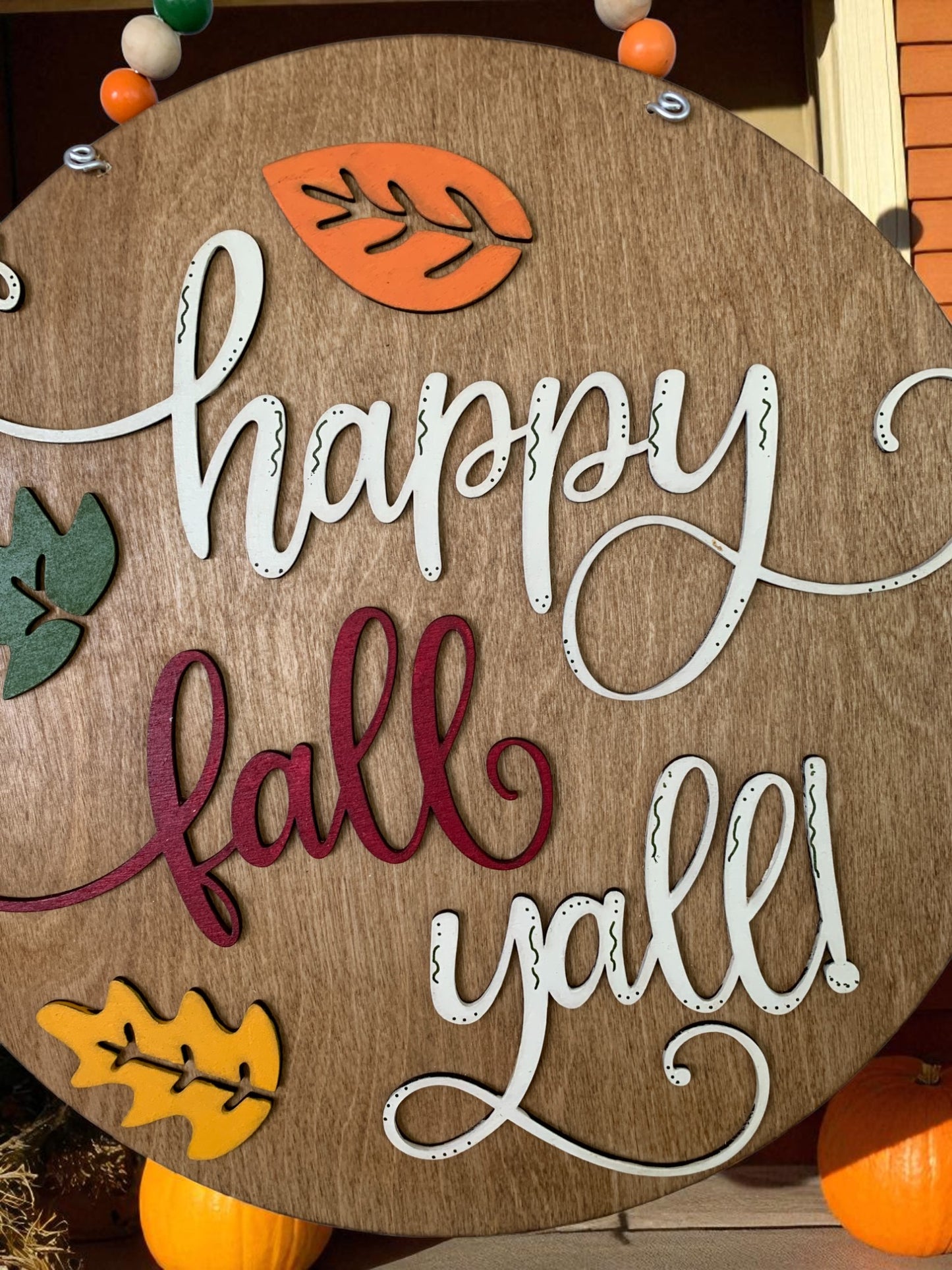 Happy Fall Y’all Wooden Sign – Rustic Autumn Porch & Wall Décor – Handmade Layered Fall Accent
