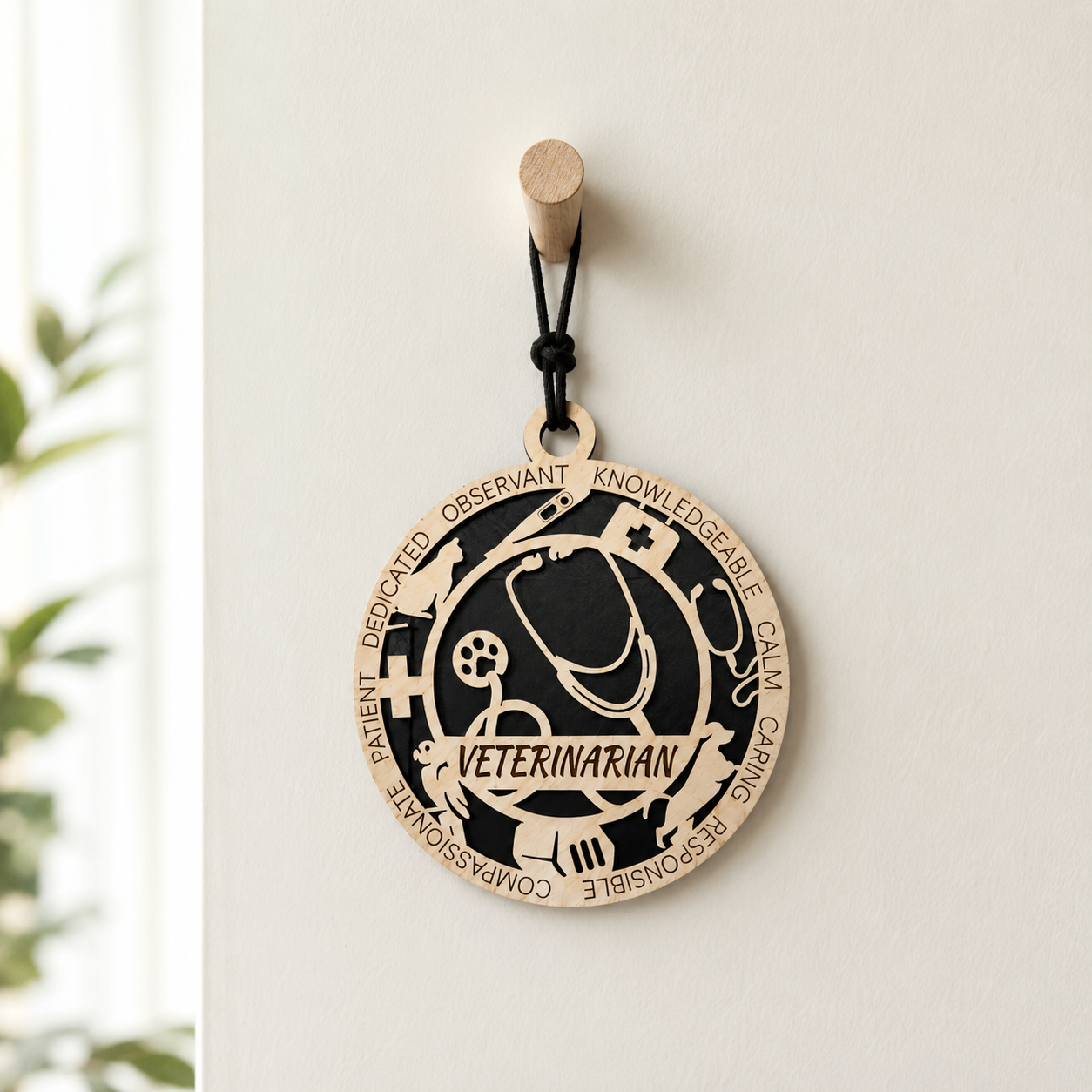 Personalized Veterinarian Gift Card Holder | Vet Gift | Handmade Wood