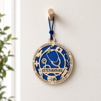 Personalized Veterinarian Gift Card Holder | Vet Gift | Handmade Wood