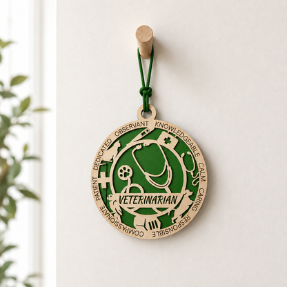 Personalized Veterinarian Gift Card Holder | Vet Gift | Handmade Wood