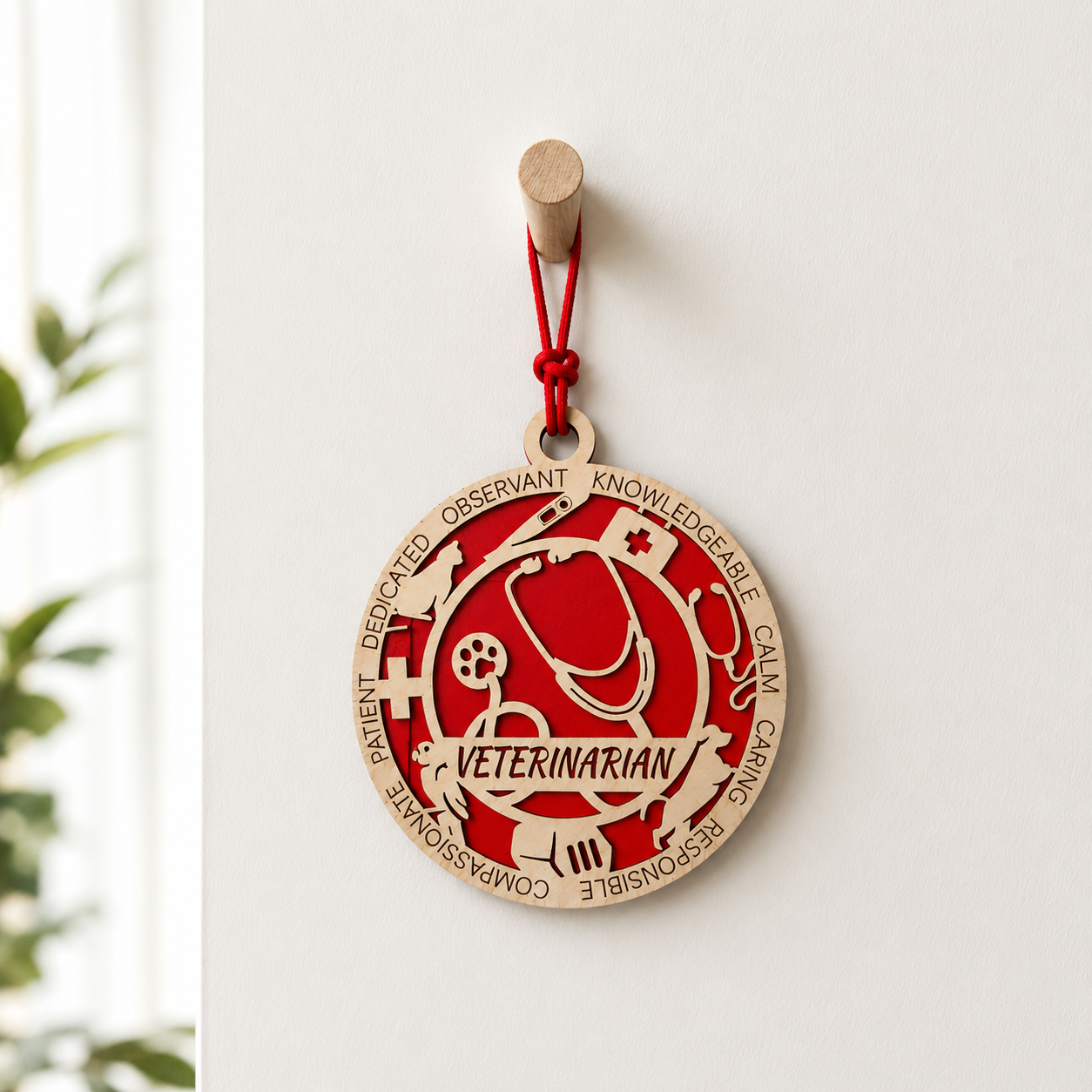 Personalized Veterinarian Gift Card Holder | Vet Gift | Handmade Wood