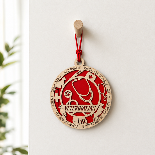 Personalized Veterinarian Gift Card Holder | Vet Gift | Handmade Wood