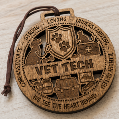 Vet Tech Gift Card Holder | Veterinary Technician Gift | Handmade Wood