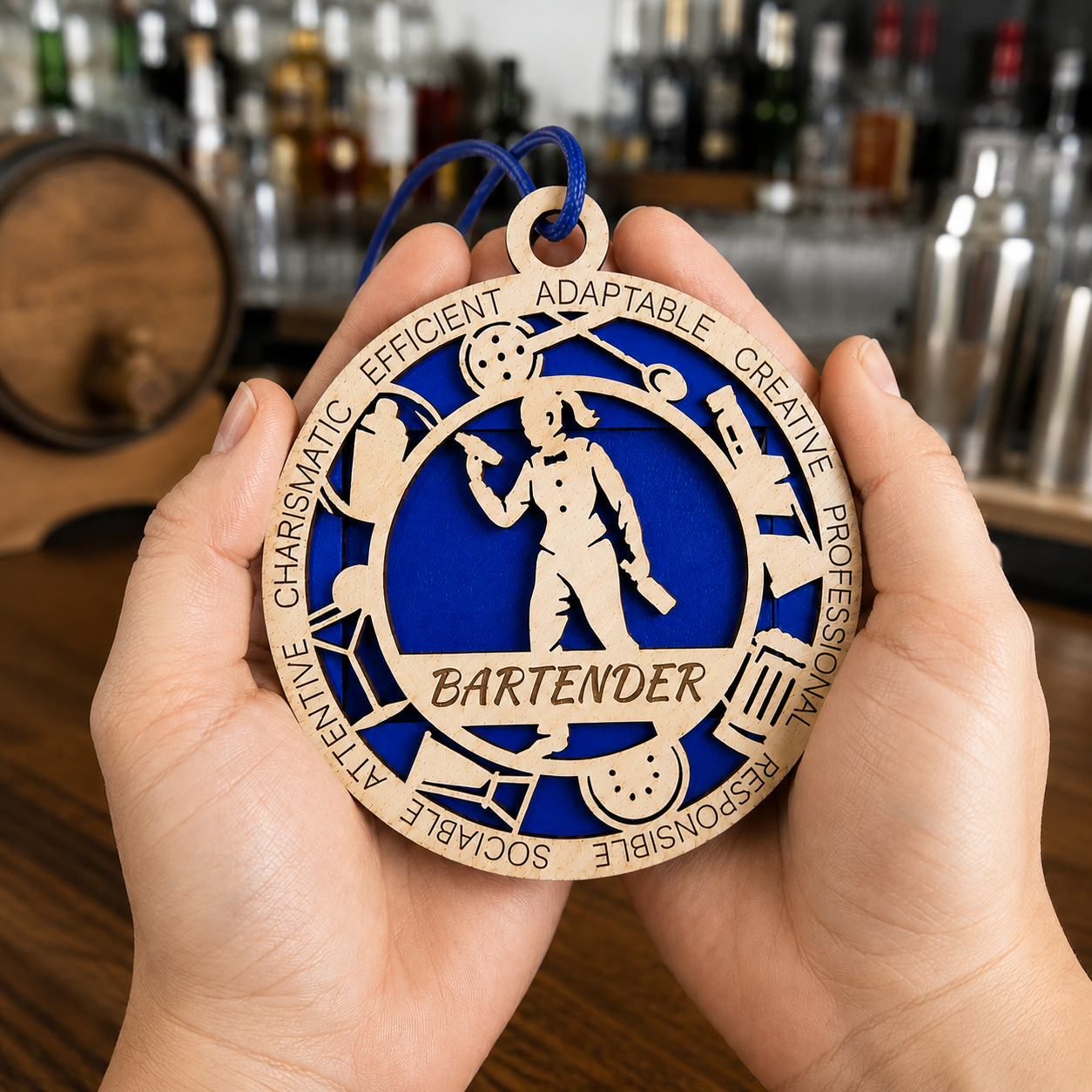 Bartender Gift Card Holder | Mixology Gift | Handmade Wood