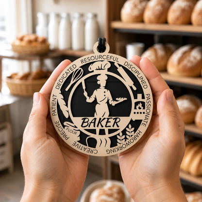 Baker Gift Card Holder | Baking Gift for Him or Her | Handmade Wood