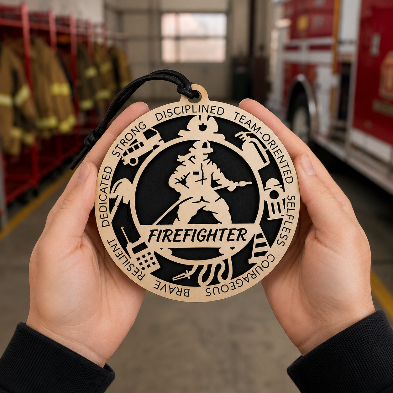 Personalized Firefighter Gift Card Holder | Firefighter Gift | Handmade Wood