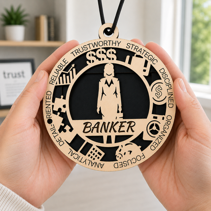 Banker Gift Card Holder | Finance Gift for Him or Her | Handmade Wood