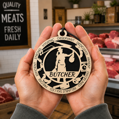 Butcher Gift Card Holder | Meat Cutter Gift | Handmade Wood