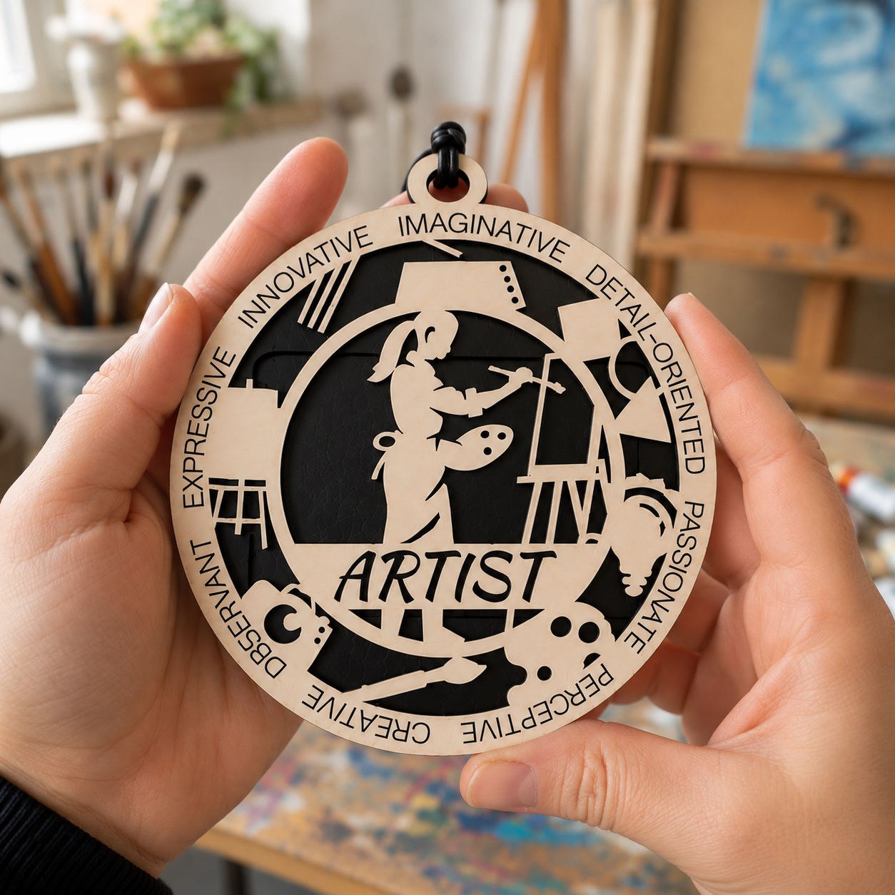 Artist Gift Card Holder | Painter Gift for Him or Her | Handmade Wood