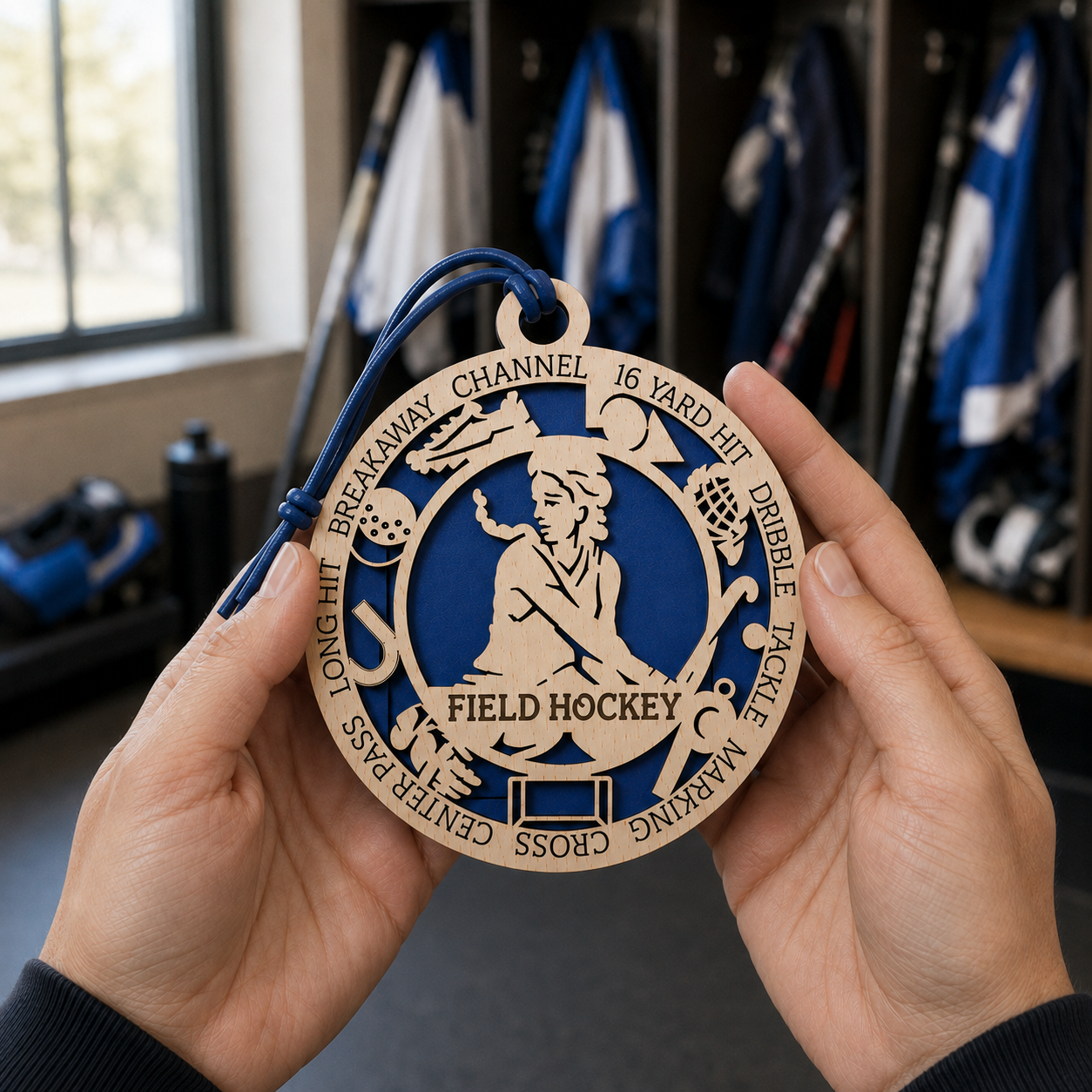 Field Hockey Gift Card Holder | Personalized Field Hockey Player Medallion