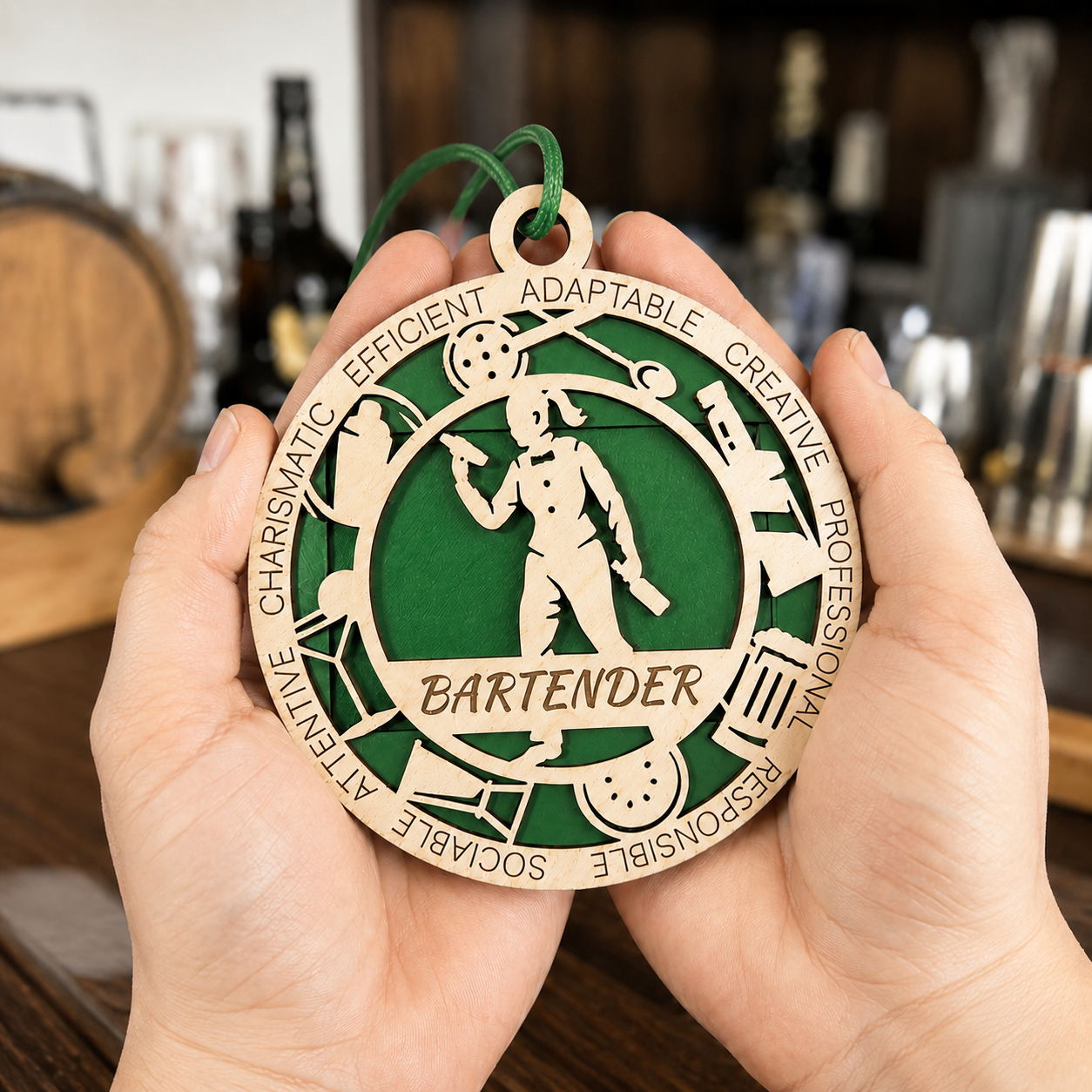 Bartender Gift Card Holder | Mixology Gift | Handmade Wood
