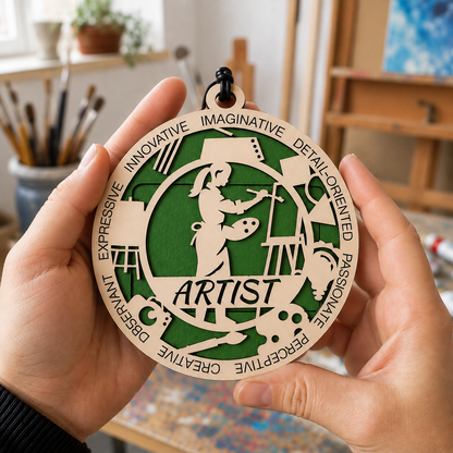 Artist Gift Card Holder | Painter Gift for Him or Her | Handmade Wood