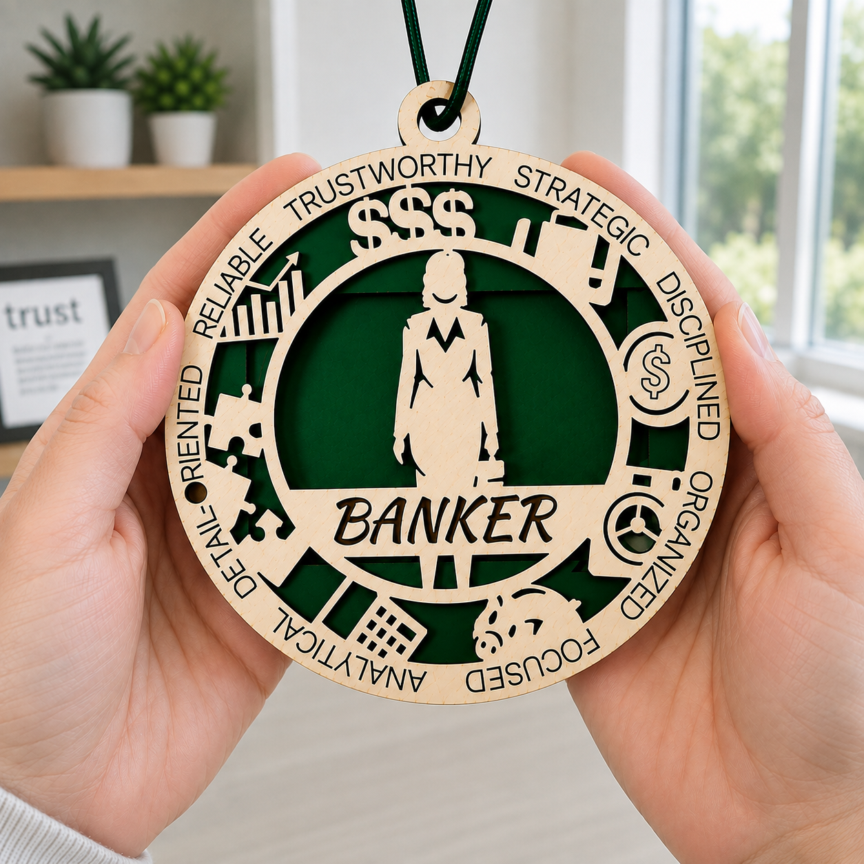 Banker Gift Card Holder | Finance Gift for Him or Her | Handmade Wood