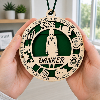 Banker Gift Card Holder | Finance Gift for Him or Her | Handmade Wood