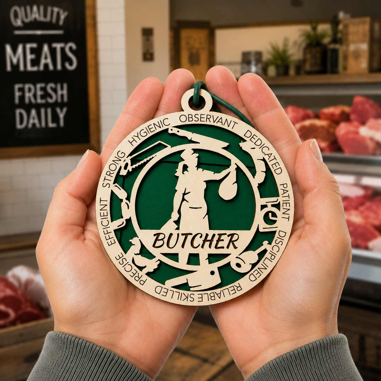 Butcher Gift Card Holder | Meat Cutter Gift | Handmade Wood