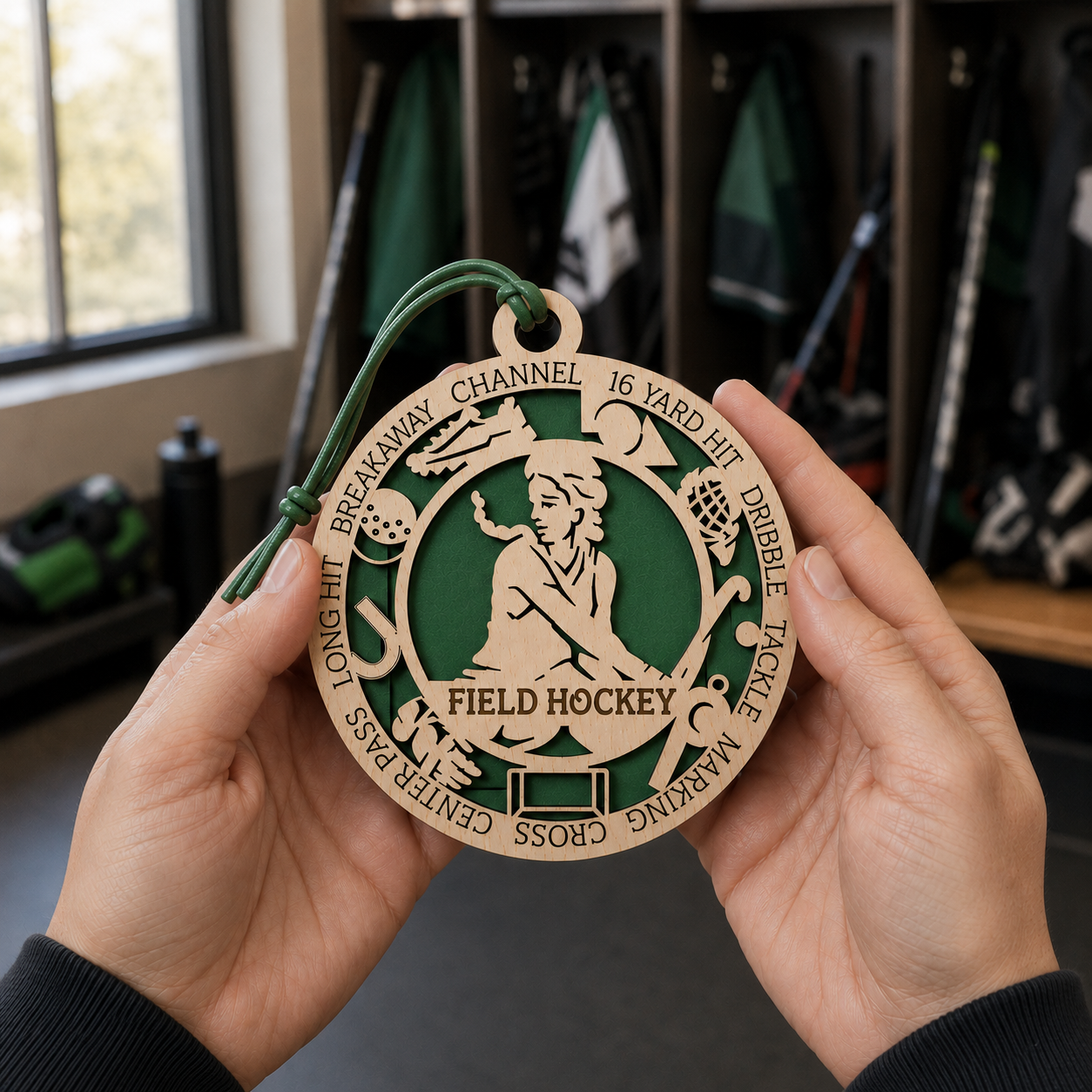 Field Hockey Gift Card Holder | Personalized Field Hockey Player Medallion