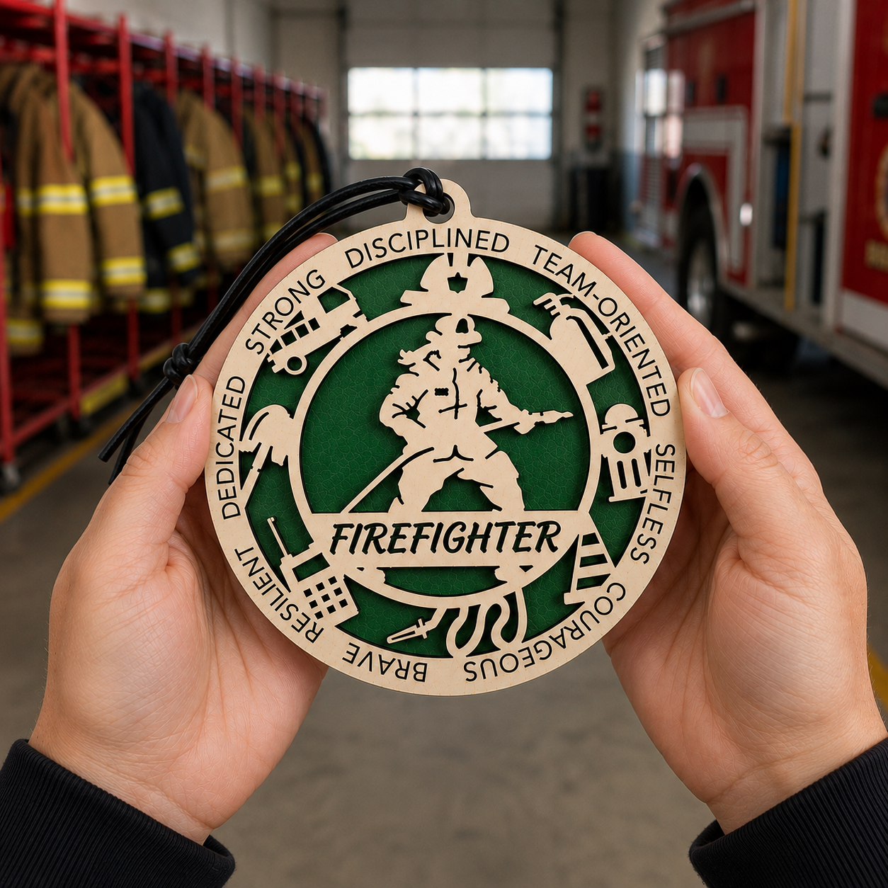 Personalized Firefighter Gift Card Holder | Firefighter Gift | Handmade Wood