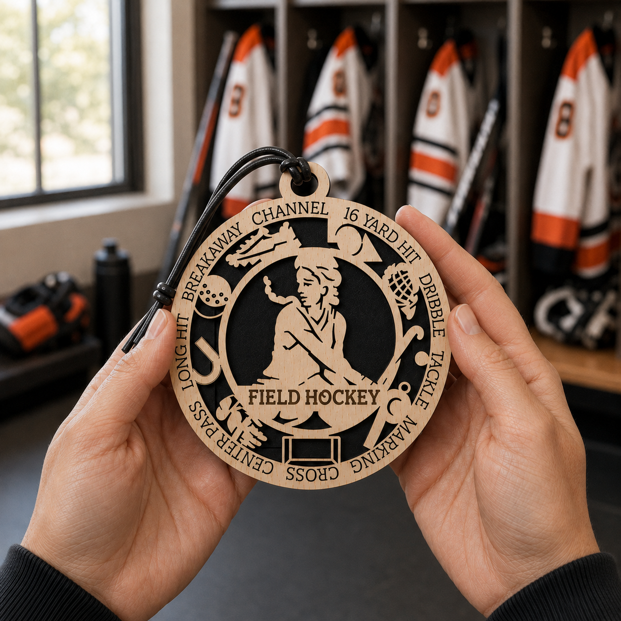 Field Hockey Gift Card Holder | Personalized Field Hockey Player Medallion