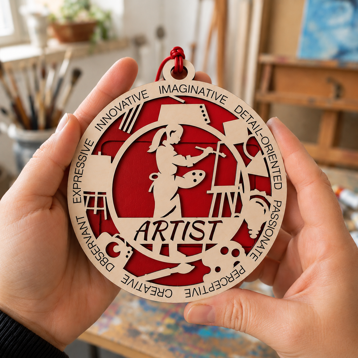 Artist Gift Card Holder | Painter Gift for Him or Her | Handmade Wood