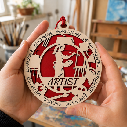 Artist Gift Card Holder | Painter Gift for Him or Her | Handmade Wood