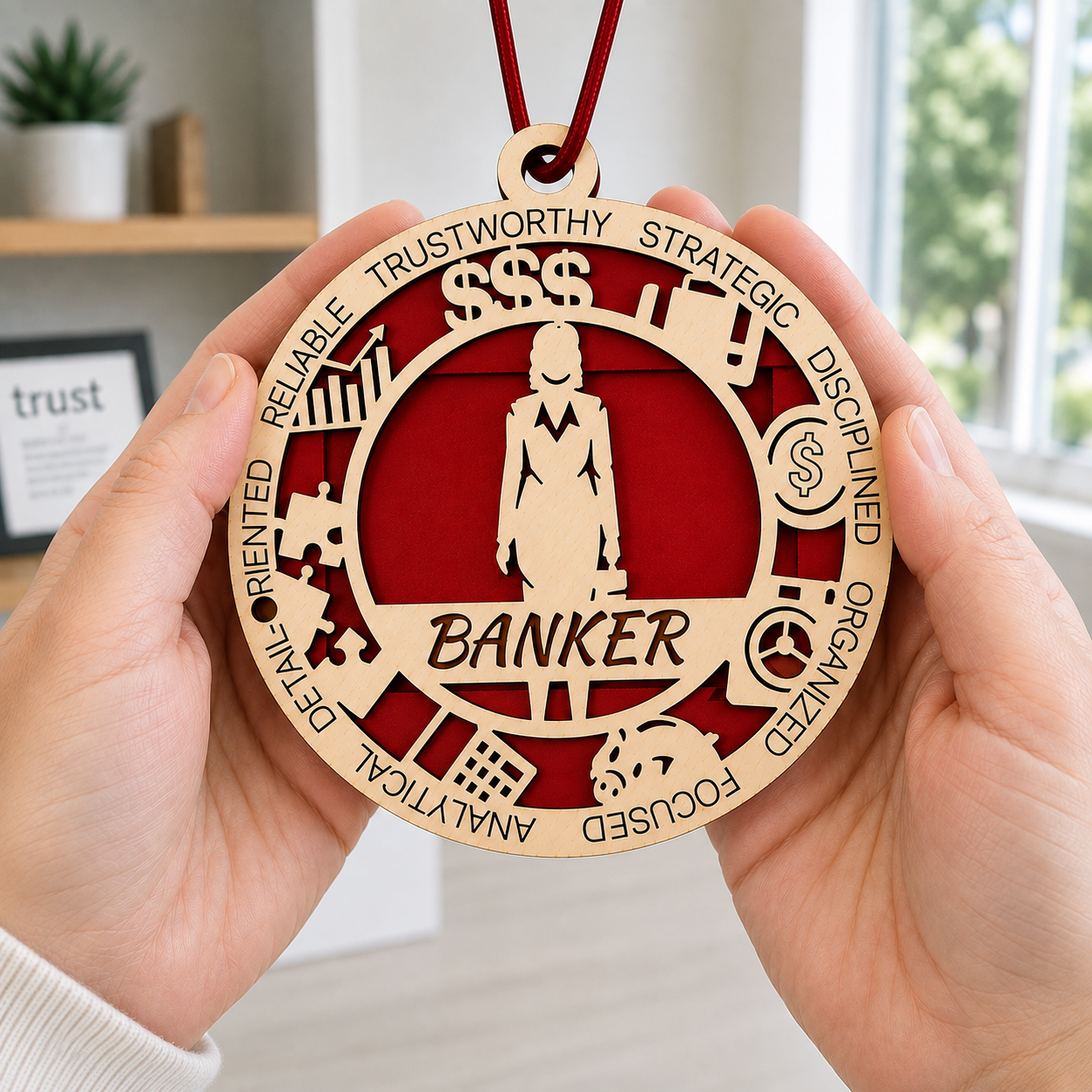 Banker Gift Card Holder | Finance Gift for Him or Her | Handmade Wood