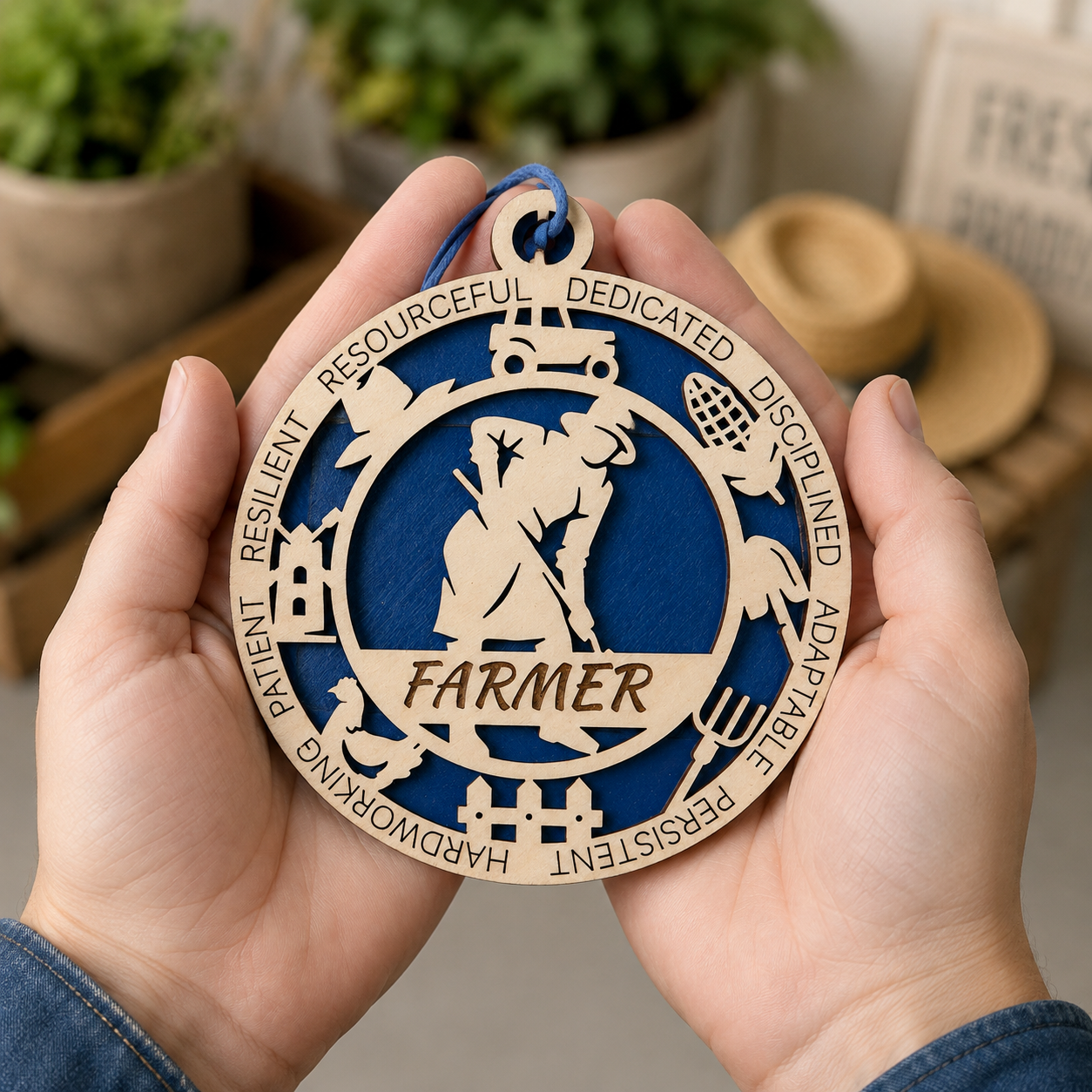 Farmer Gift Card Holder | Farming Gift for Him or Her | Handmade Wood