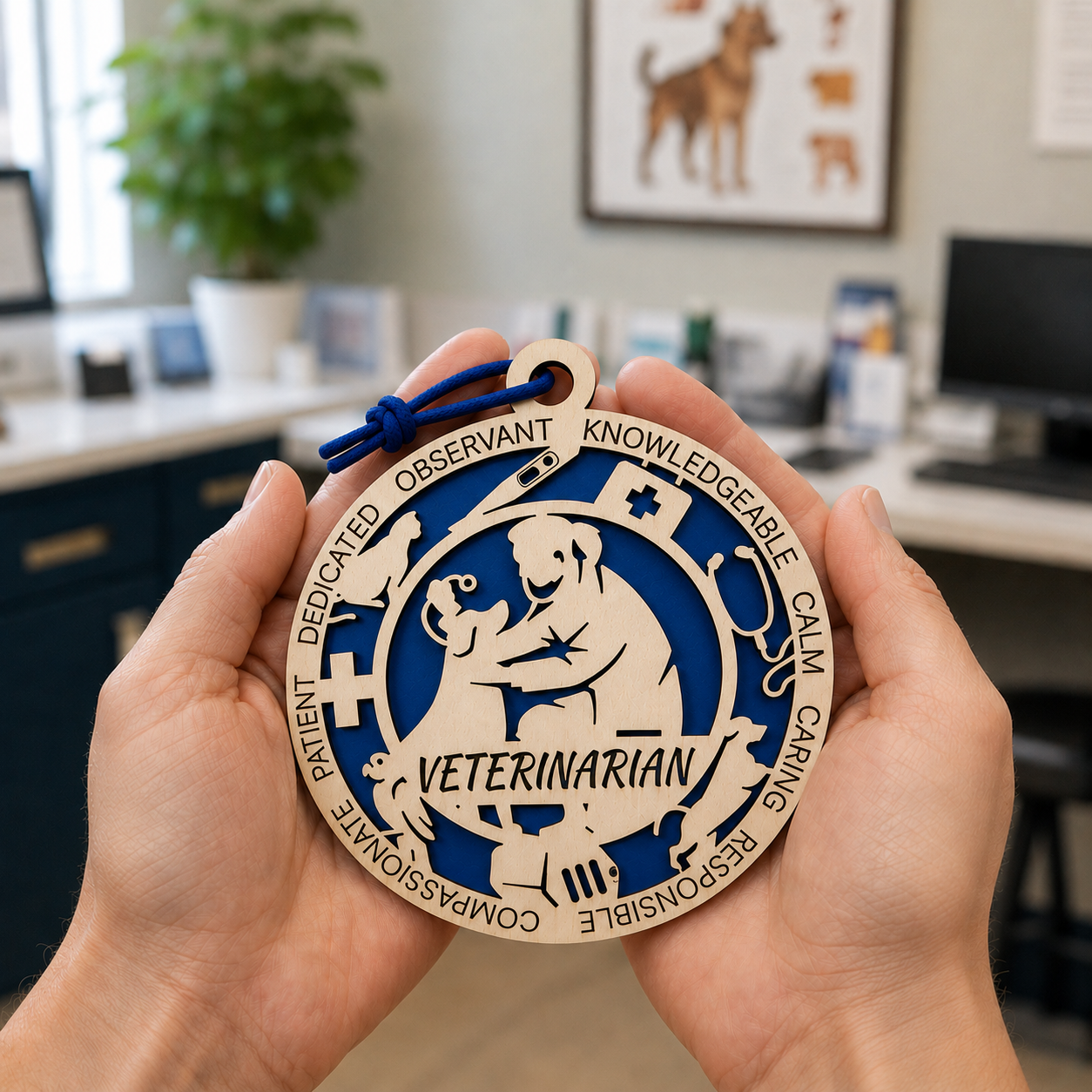 Personalized Veterinarian Gift Card Holder | Vet Gift | Handmade Wood