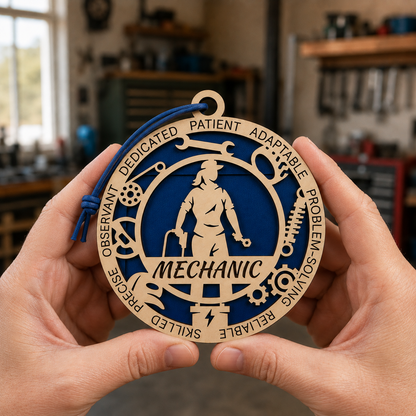 Personalized Mechanic Gift Card Holder | Auto Mechanic Gift | Handmade Wood
