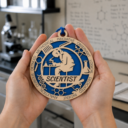 Scientist Gift Card Holder | Science Gift for Him or Her | Handmade Wood