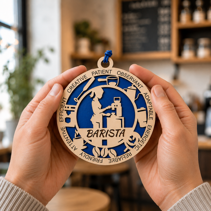 Barista Gift Card Holder | Coffee Lover Gift | Handmade Wood